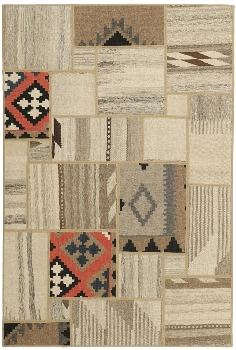 Handgeknüpfter persischer Teppich &Kelim Patchwork