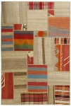 Handgeknüpfter persischer Teppich &Kelim Patchwork