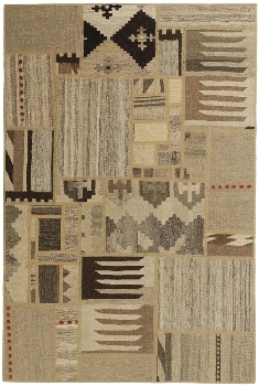 Handgeknüpfter persischer Teppich &Kelim Patchwork