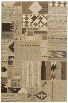 Handgeknüpfter persischer Teppich &Kelim Patchwork