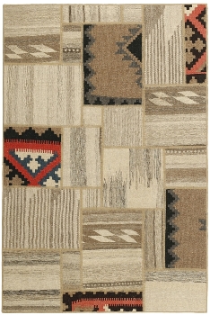Handgeknüpfter persischer Teppich &Kelim Patchwork