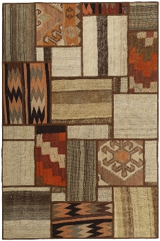 Handgeknüpfter persischer Teppich &Kelim Patchwork