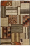 Handgeknüpfter persischer Teppich &Kelim Patchwork