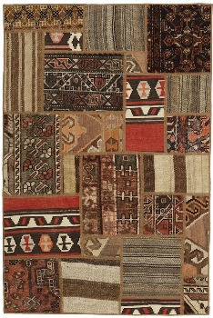 Handgeknüpfter persischer Teppich &Kelim Patchwork