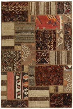 Handgeknüpfter persischer Teppich &Kelim Patchwork