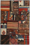 Handgeknüpfter persischer Teppich &Kelim Patchwork