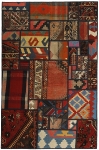 Handgeknüpfter persischer Teppich &Kelim Patchwork