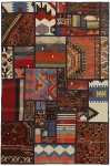 Handgeknüpfter persischer Teppich &Kelim Patchwork