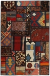 Handgeknüpfter persischer Teppich &Kelim Patchwork