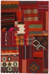 Handgeknüpfter persischer Teppich &Kelim Patchwork