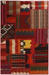 Handgeknüpfter persischer Teppich &Kelim Patchwork