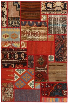 Handgeknüpfter persischer Teppich &Kelim Patchwork