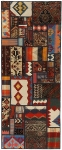 Handgeknüpfter persischer Teppich &Kelim Patchwork