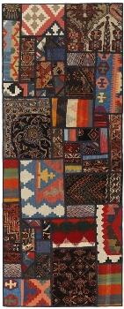 Handgeknüpfter persischer Teppich &Kelim Patchwork