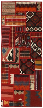 Handgeknüpfter persischer Teppich &Kelim Patchwork