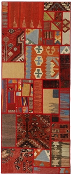 Handgeknüpfter persischer Teppich &Kelim Patchwork