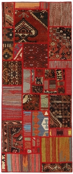 Handgeknüpfter persischer Teppich &Kelim Patchwork