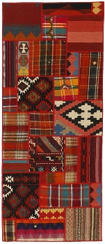 Handgeknüpfter persischer Teppich &Kelim Patchwork