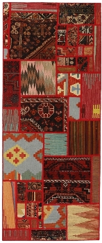 Handgeknüpfter persischer Teppich &Kelim Patchwork
