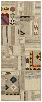 Handgeknüpfter persischer Teppich &Kelim Patchwork