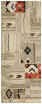 Handgeknüpfter persischer Teppich &Kelim Patchwork