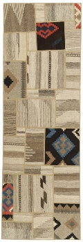 Handgeknüpfter persischer Teppich &Kelim Patchwork