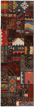 Handgeknüpfter persischer Teppich &Kelim Patchwork