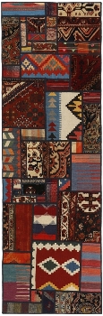 Handgeknüpfter persischer Teppich &Kelim Patchwork