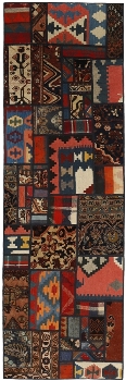 Handgeknüpfter persischer Teppich &Kelim Patchwork