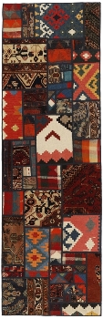 Handgeknüpfter persischer Teppich &Kelim Patchwork