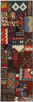 Handgeknüpfter persischer Teppich &Kelim Patchwork