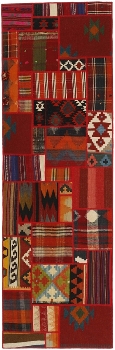 Handgeknüpfter persischer Teppich &Kelim Patchwork