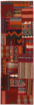 Handgeknüpfter persischer Teppich &Kelim Patchwork