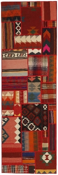 Handgeknüpfter persischer Teppich &Kelim Patchwork