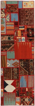 Handgeknüpfter persischer Teppich &Kelim Patchwork