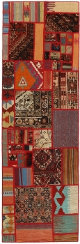 Handgeknüpfter persischer Teppich &Kelim Patchwork