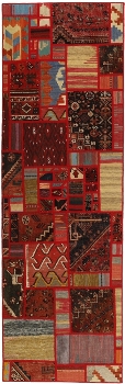 Handgeknüpfter persischer Teppich &Kelim Patchwork