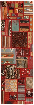 Handgeknüpfter persischer Teppich &Kelim Patchwork