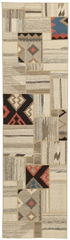 Handgeknüpfter persischer Teppich &Kelim Patchwork