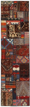 Handgeknüpfter persischer Teppich &Kelim Patchwork