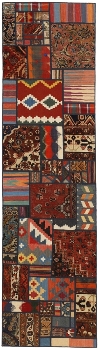 Handgeknüpfter persischer Teppich &Kelim Patchwork