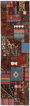 Handgeknüpfter persischer Teppich &Kelim Patchwork