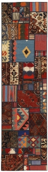 Handgeknüpfter persischer Teppich &Kelim Patchwork