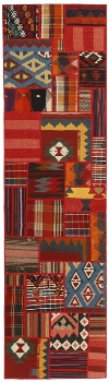 Handgeknüpfter persischer Teppich &Kelim Patchwork