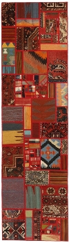 Handgeknüpfter persischer Teppich &Kelim Patchwork
