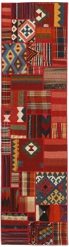 Handgeknüpfter persischer Teppich &Kelim Patchwork