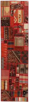 Handgeknüpfter persischer Teppich &Kelim Patchwork