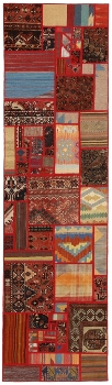 Handgeknüpfter persischer Teppich &Kelim Patchwork