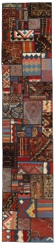 Handgeknüpfter persischer Teppich &Kelim Patchwork